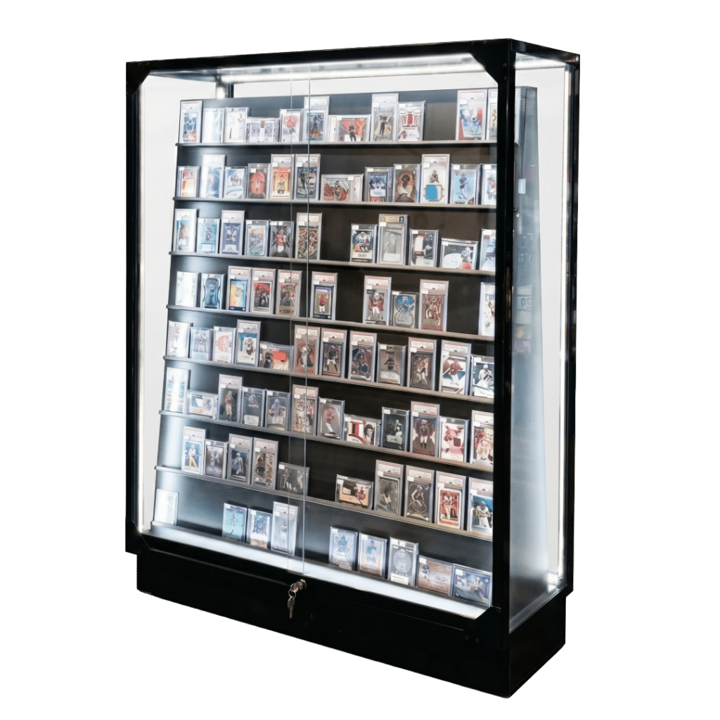Black Double Sided Sports Card Display Case | with LED