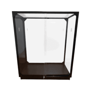 Black Double Sided Glass Wall Display Case