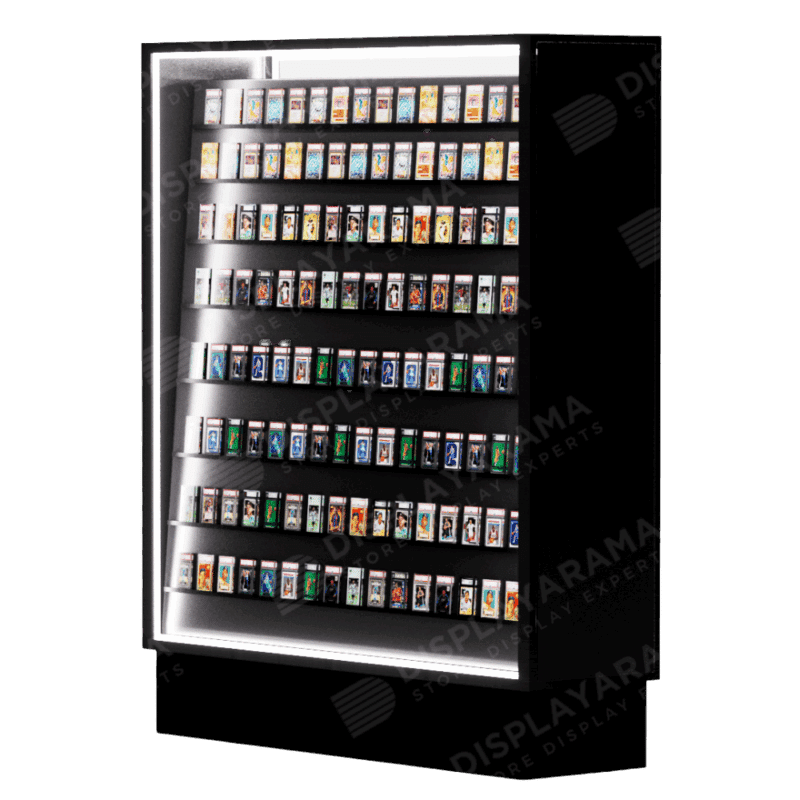 Black Double Sided Sports Card Display Case | with LED
