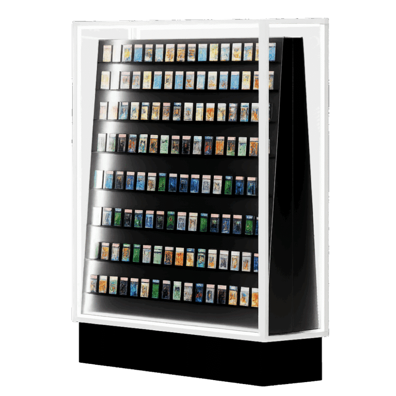white double sided sports card display cases