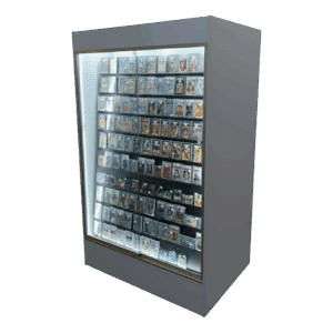 Gray Sports Card Wall Display Case | with LED