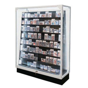 Sports Card Display Case | White | Double Sided Aisle Edition | with LED