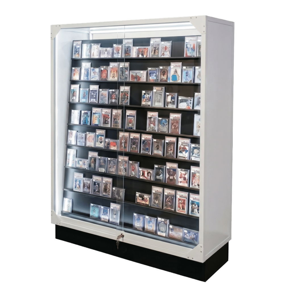 Display Carsd Design White Double Sided Sports Card Display Case | with LED