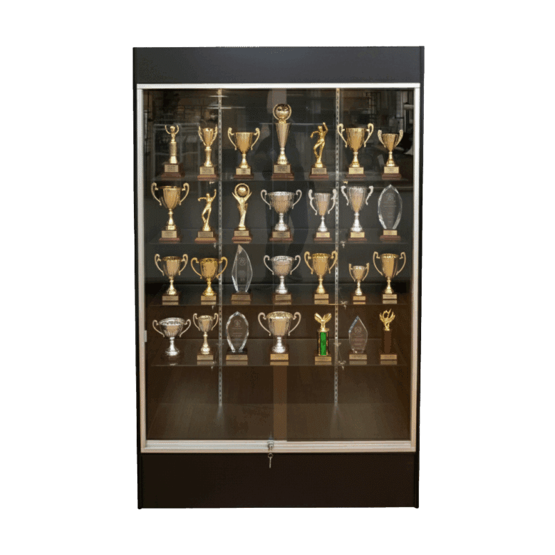 78" Black Trophy Case | Full Vision