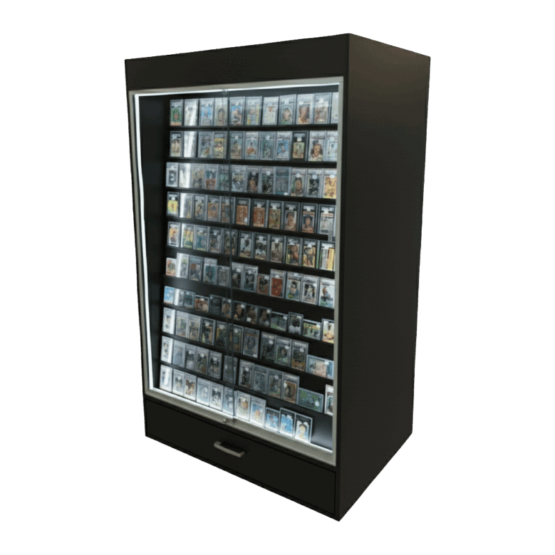 Sports Card Display Case | Black | Wall Edition | with LED & Drawer