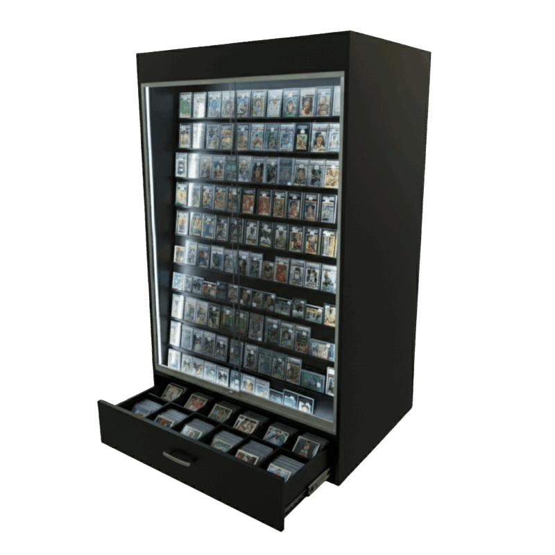 Sports Card Display Case | Black | Wall Edition | with LED & Drawer - Image 2