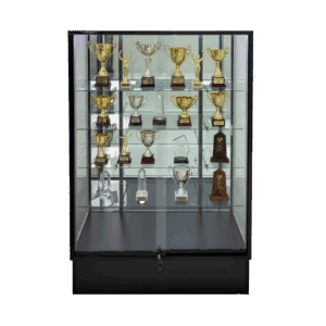 Black Trophy Case with Mirror Back | 72"