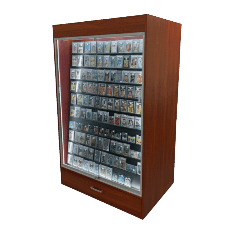 Sports Card Display Case | Cherry | Wall Edition | with LED & Drawer
