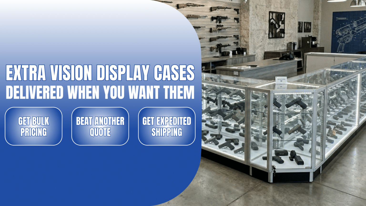 Extra Vision Display Cases | Glass Display Cases | Fast Shipping