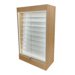 Sports Card Display Case | Maple | Wall Edition | with LED & 2 Drawer