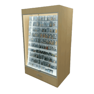 Sports Card Display Case | Maple | Wall Edition | with LED & Drawer