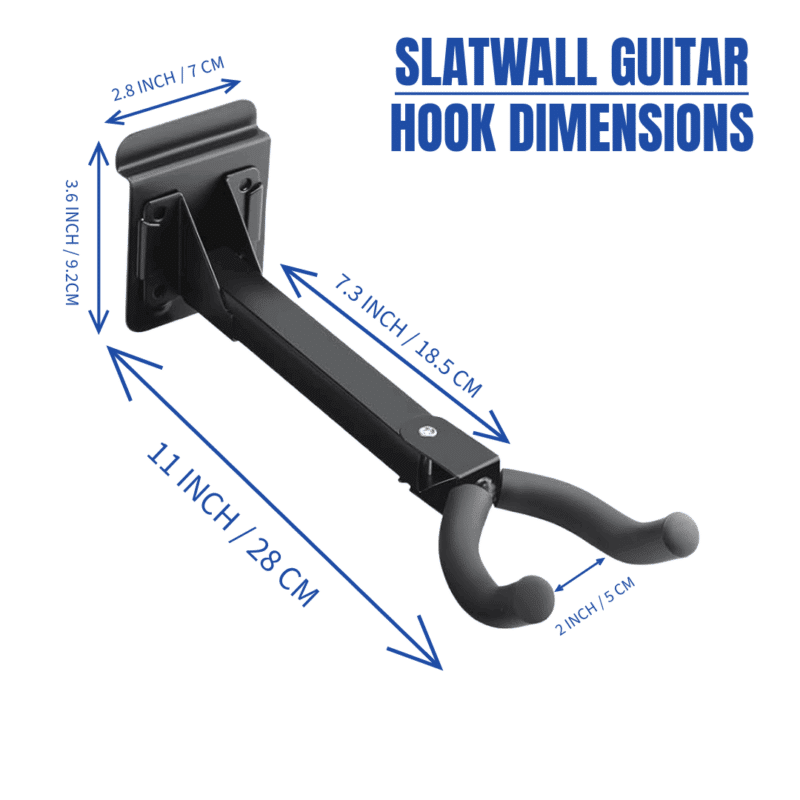 Slatwall guitar hook dimensions