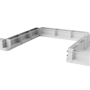 48″ White Full Vision Display Case Set - (11x Display Cases, 4x Corners)