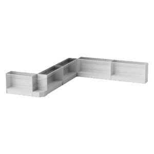48″ White Full Vision Display Case Set - (5x Display Cases, 2x Corners)