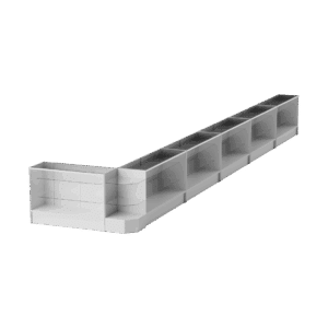 48″ White Full Vision Display Case Set - (6x Display Cases, 1x Corner)