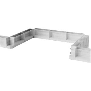 48″ White Full Vision Display Case Set - (9x Display Cases, 4x Corners)