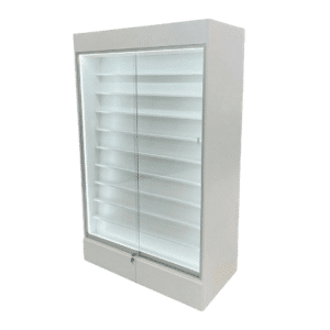 Sports Card Display Case | White | Wall Edition | with LED & 2 Drawers