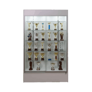 78" White Trophy Case | Full Vision