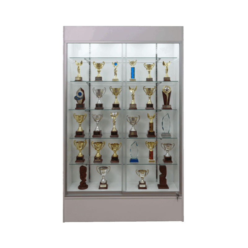 78" White Trophy Case | Full Vision