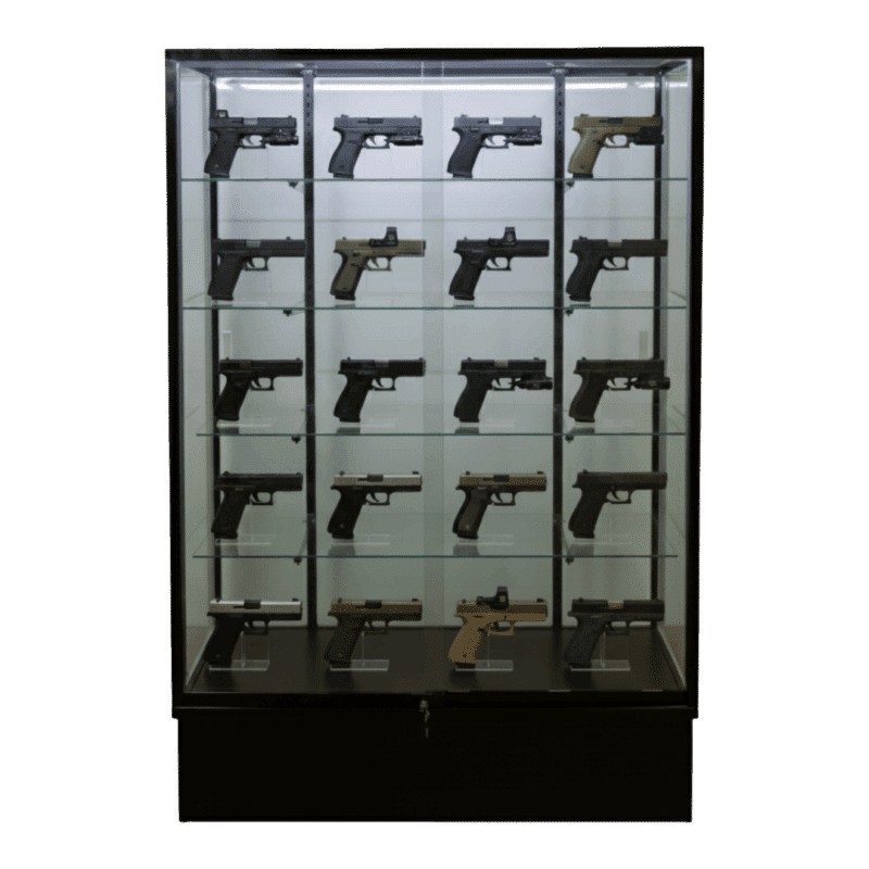 72" Black Gun Display Case | Extra Vision | Wall Edition