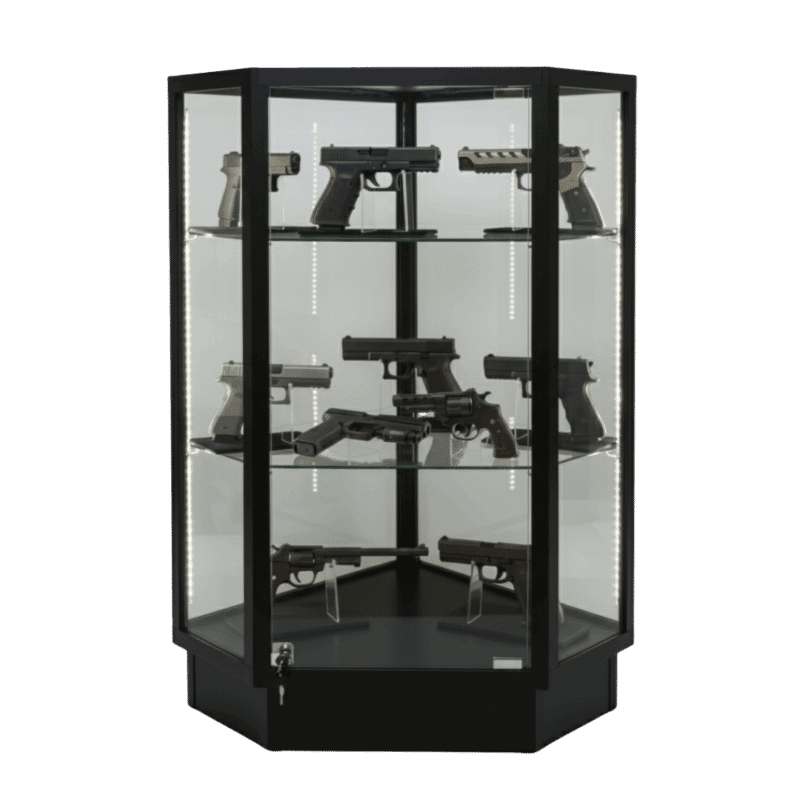 Black Gun Display Case Corner | Extra Vision