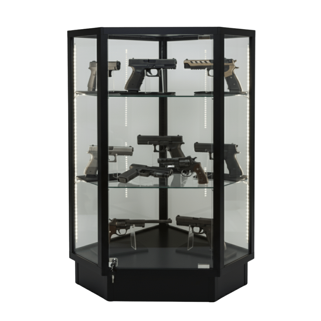 Black Gun Display Case Corner | Extra Vision