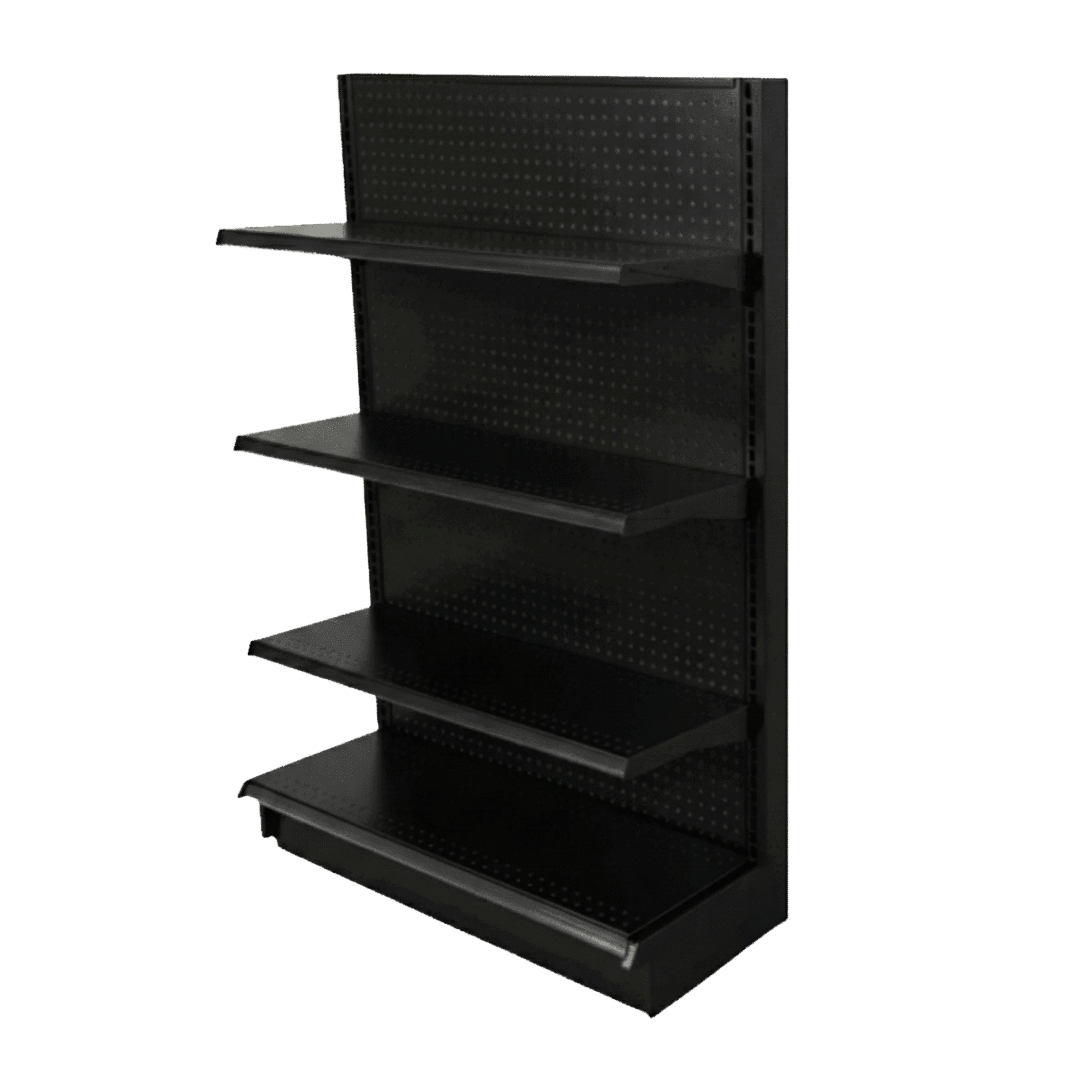 Gondola End Cap with 3 Shelves | Black