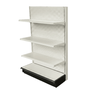 Gondola Shelving End Cap with 3 Shelves | White