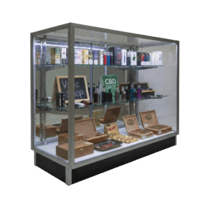 48" Silver Smoke Shop Display Case | Extra Vision