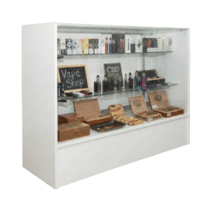 48" White Smoke Shop Display Case | Full Vision