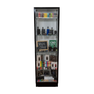 65" Black Smoke Shop Tower Display Case