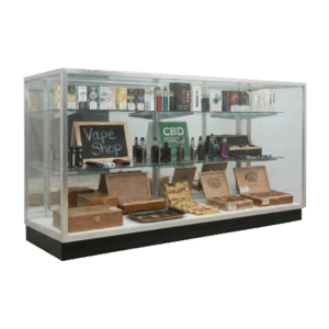 70" Silver Smoke Shop Display Case | Extra Vision