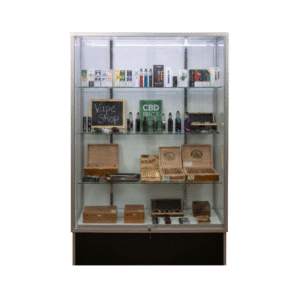 72" Silver Smoke Shop Wall Display Case | Extra Vision