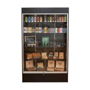 78" Black Smoke Shop Wall Display Case | Full Vision
