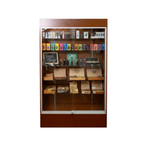 78" Cherry Smoke Shop Wall Display Case | Full Vision