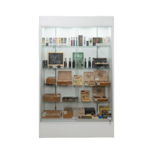 78" White Smoke Shop Wall Display Case | Full Vision