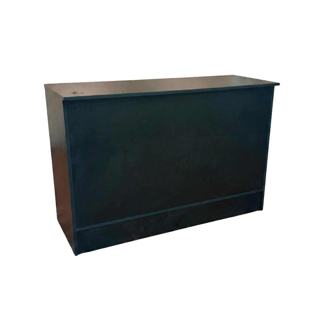 48" Black Retail Ledgetop Wrap Counter