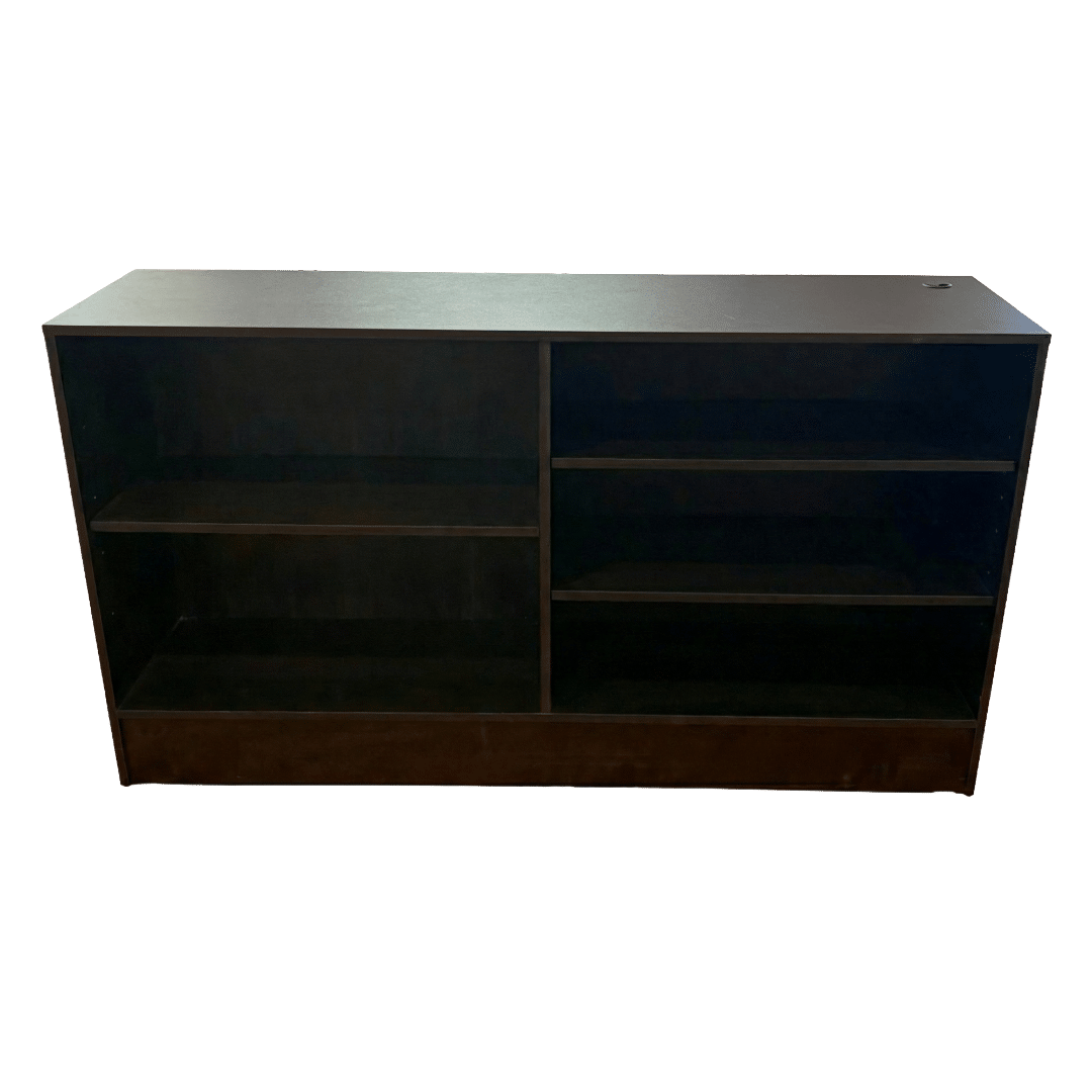 72" Black Retail Ledgetop Wrap Counter - Image 6