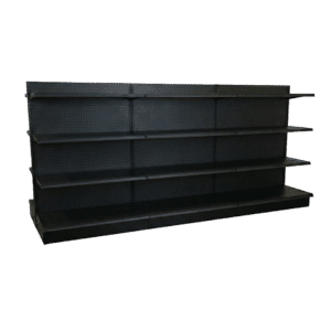 Black Double Sided Gondola Shelving Starter Unit | 3 Rows