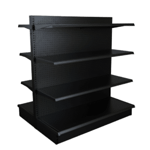 Black Double Sided Gondola Shelving Starter Unit
