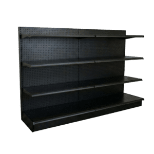 Black Gondola Shelving Wall Starter Unit | 2 Rows