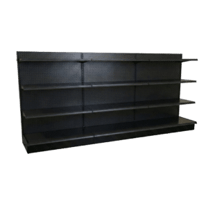 Black Gondola Shelving Wall Starter Unit | 3 Rows