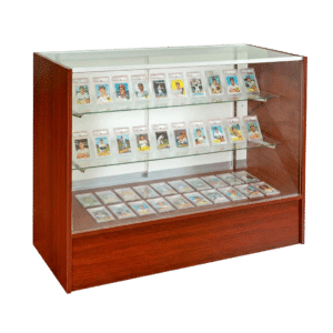 48" Cherry Countertop Sports Card Display Case | Full Vision