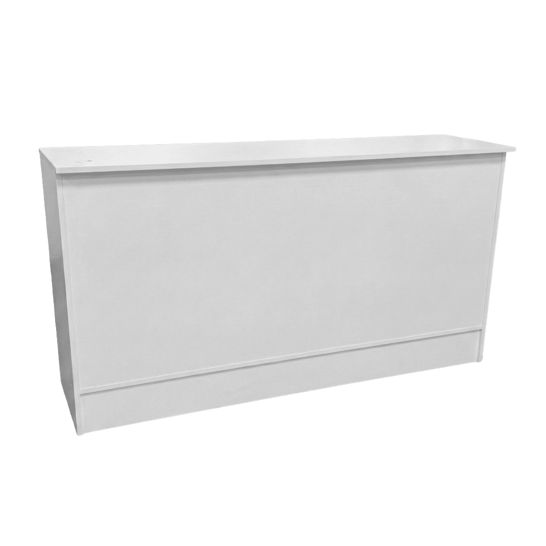 72" White Retail Ledgetop Wrap Counter