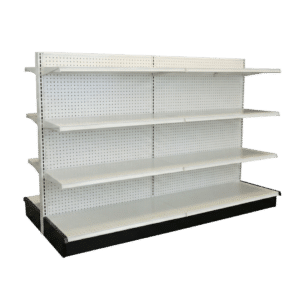 White Double Sided Gondola Shelving Starter Unit | 2 Rows