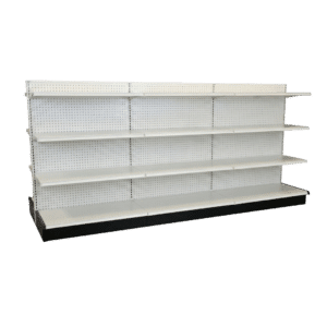 White Double Sided Gondola Shelving Starter Unit | 3 Rows