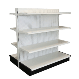 White Double Sided Gondola Shelving Starter Unit