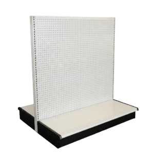White Double Sided Gondola Shelving Starter Unit