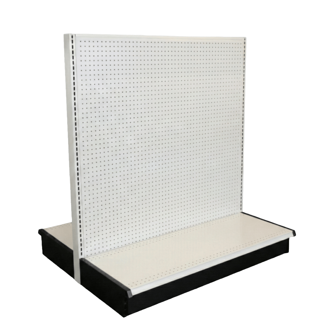 White Double Sided Gondola Shelving Starter Unit