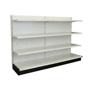 White Gondola Shelving Wall Starter Unit | 2 Rows